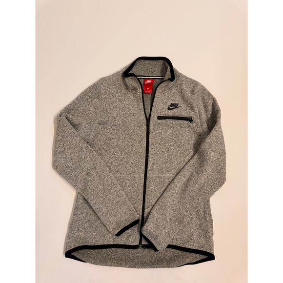 Nike Women's Sportswear Summit Knit Fleece Full Zip Jacket Gray Size M - Picture 1 of 4